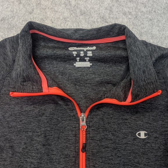 Champion women long sleeve athletic jacket lightweight full-zip slim gray small - Picture 3 of 10